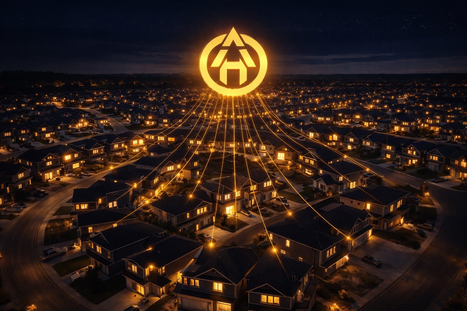 Abstract data network representing OpenHouse Intelligence